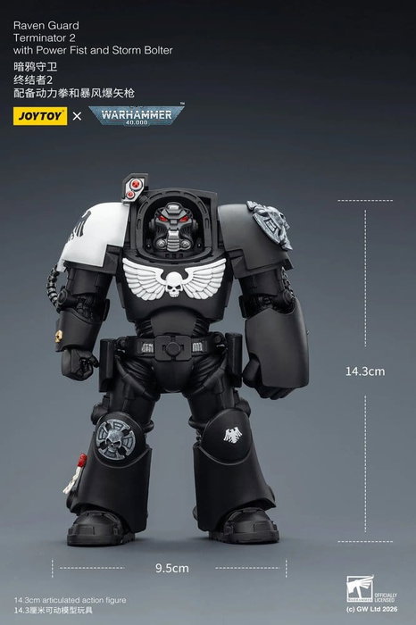 Joy Toy (CN) Warhammer 40,000 Figura Raven Guard Terminator 2 con Power Fist y Storm Bolter 14 cm