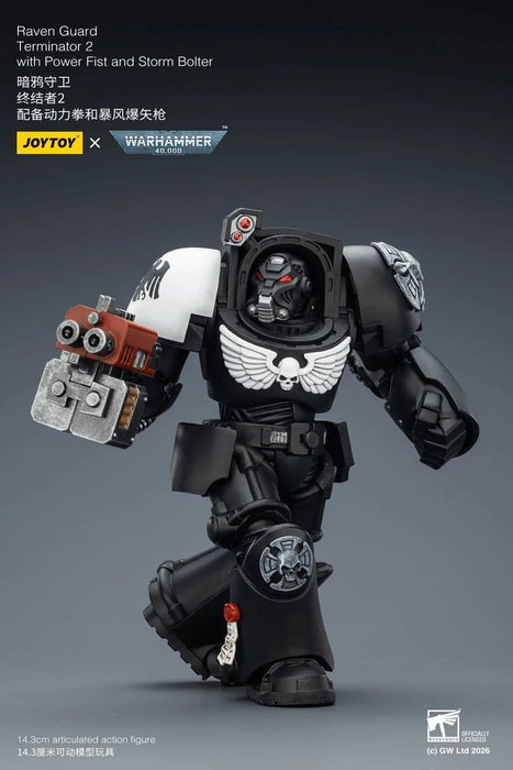 Joy Toy (CN) Warhammer 40,000 Figura Raven Guard Terminator 2 con Power Fist y Storm Bolter 14 cm