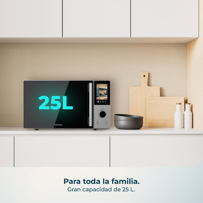 Cecotec Microondas con Grill Convection 2500 Touch 25L 900W Grill 1200W 8 niveles Negro