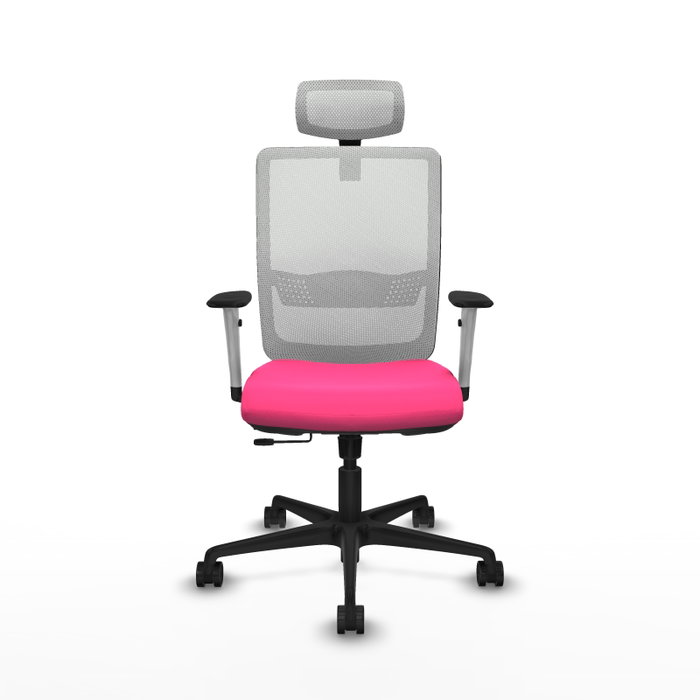 PIQUERAS Y CRESPO Silla de oficina Haches Rosa y Blanco con Mecanismo Sincro/Traslack