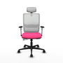 PIQUERAS Y CRESPO Silla de oficina Haches Rosa y Blanco con Mecanismo Sincro/Traslack