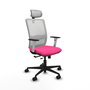 PIQUERAS Y CRESPO Silla de oficina Haches Rosa y Blanco con Mecanismo Sincro/Traslack