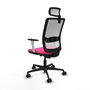 PIQUERAS Y CRESPO Silla de oficina Haches Rosa y Blanco con Mecanismo Sincro/Traslack