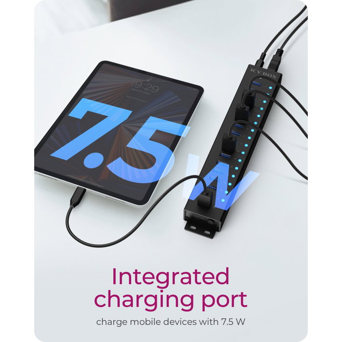ICY BOX IB-HUB1717-U3 Hub USB de 16+1 puertos Negro ICY BOX IB-HUB1717-U3 Hub USB de 16+1 puertos Negro
