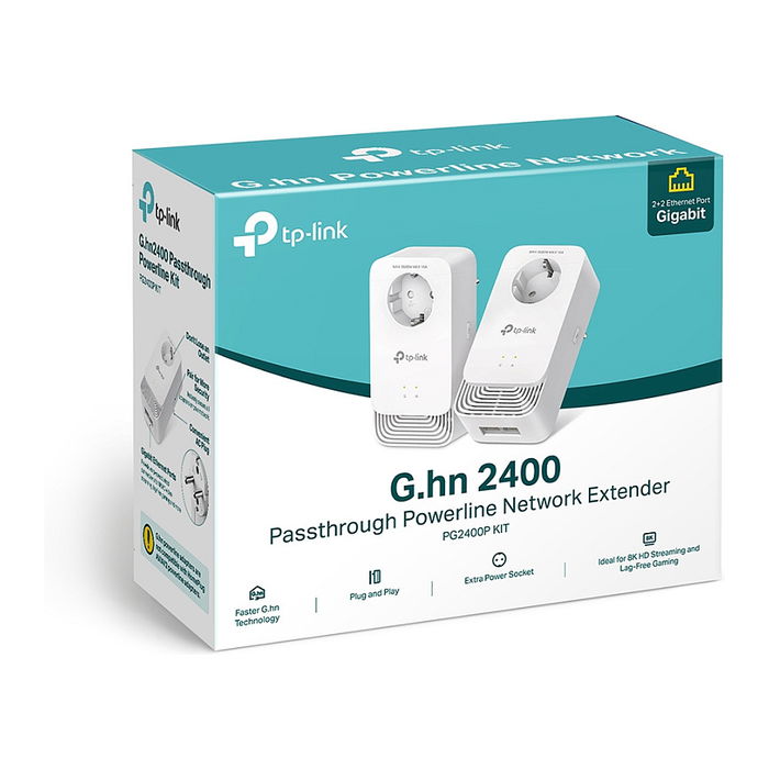 TP-Link PG2400P Kit Adaptador Powerline G.hn 1428 Mbit/s con Gigabit Ethernet (2 Piezas)