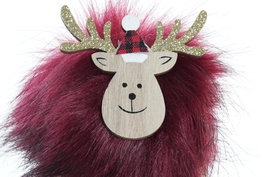 DKD Home Decor Figura Navidad Alpina Gris Burdeos Blanco Dorado MDF Poliéster 7 x 10 x 10 cm (12 Unidades)