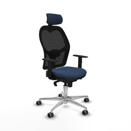 PIQUERAS Y CRESPO Silla de oficina Jorquera con mecanismo Sincro, Azul marino y Negro