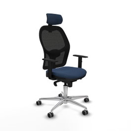 PIQUERAS Y CRESPO Silla de oficina Jorquera con mecanismo Sincro, Azul marino y Negro