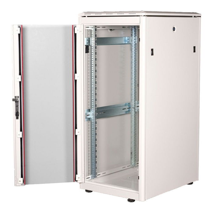 ROLINE 26.21.0053 Bastidor de Red 19" 26U, Gris, 600x800 mm (BxT), Vidrio, 600 kg Capacidad, 60.7 kg, IP20, Incluye Rieles y Patas Ajustables