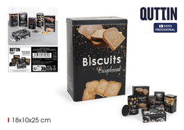 Quttin Bote Metal Galletas 18 x 10 x 25 cm (12 Unidades)