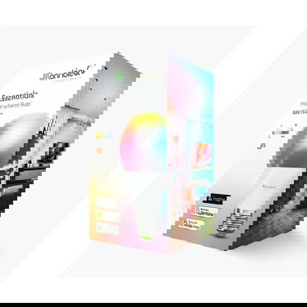 Nanoleaf NF080B02-1A19E Essentials Matter Smart Glühlampe E27 A-Lampe 1100 lm 8,5 W 25000 h Weiß Multi (1 Stück)