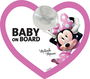 Disney Bebé A Bordo Minnie CZ10422 Señal Rosa/Blanco para Coche Forma Corazón 20cm