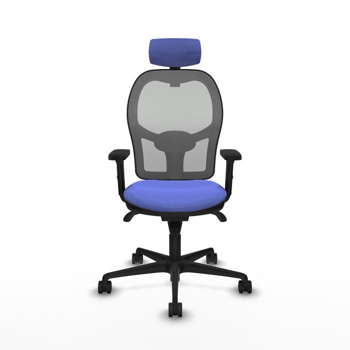 PIQUERAS Y CRESPO Silla de oficina Jorquera con mecanismo Sincro, Tela Azul y Malla Gris