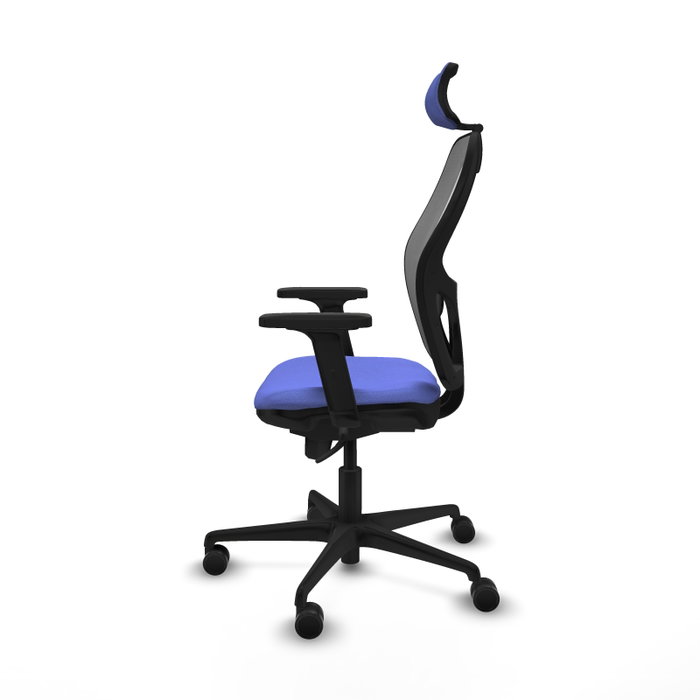 PIQUERAS Y CRESPO Silla de oficina Jorquera con mecanismo Sincro, Tela Azul y Malla Gris