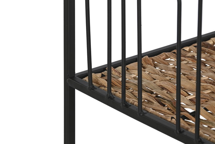 DKD Home Decor Estanteria Balines Negro Natural Metal Fibra 35 x 98 x 35 cm