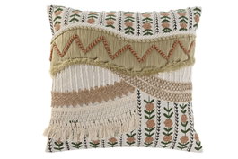 DKD Home Decor Cojín de Algodón 45x45 cm con Bordado a Mano