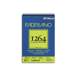 Bloc De Dibujo Fabriano 1264 Drawing Con Espiral Grano Natural A4 180G 50H