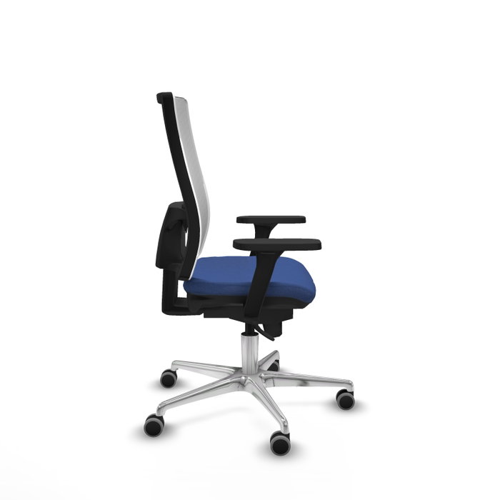 PIQUERAS Y CRESPO Silla de oficina Horna con mecanismo Sincro, Azul marino y Blanco