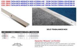 BRINOX Tapajunta Moqueta Inox Atornillado 100cm