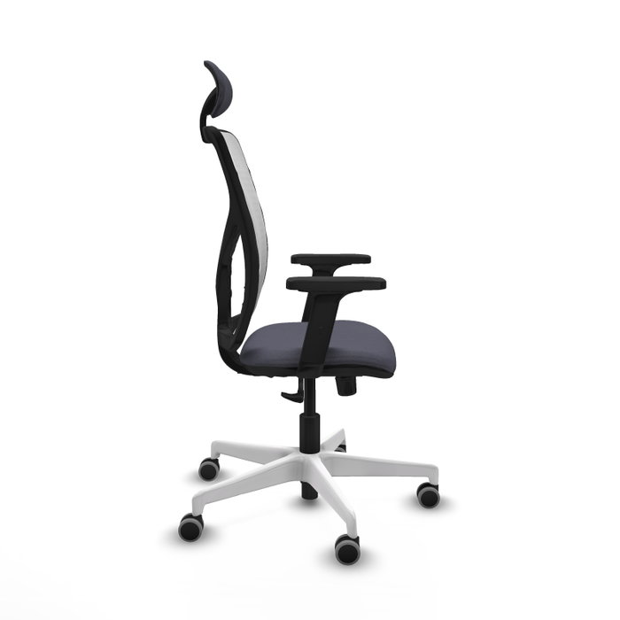 PIQUERAS Y CRESPO Silla de oficina Motilla con Mecanismo Sincro, Gris oscuro y Blanco