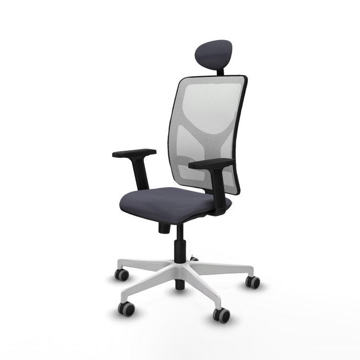 PIQUERAS Y CRESPO Silla de oficina Motilla con Mecanismo Sincro, Gris oscuro y Blanco
