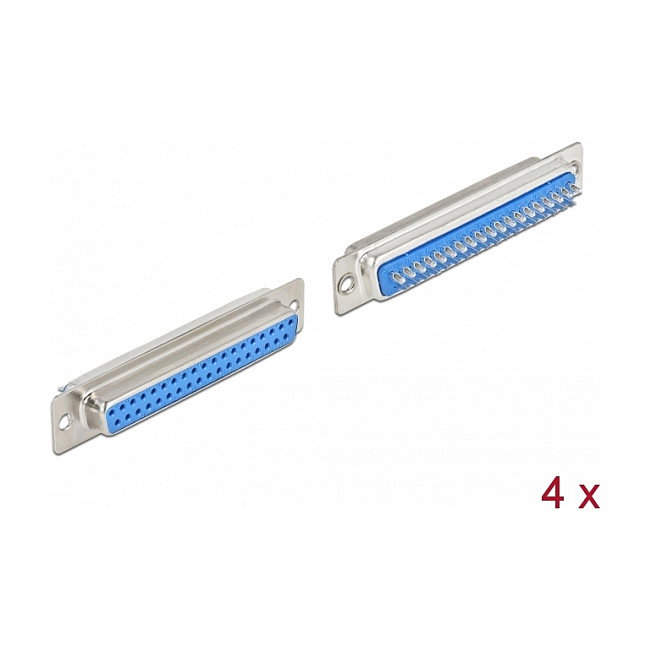 DeLOCK Conector Hembra D-Sub 37 Pin Metal Versión para Soldar, 4 Unidades DeLOCK Conector Hembra D-Sub 37 Pin Metal Versión para Soldar, 4 Unidades