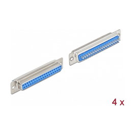 DeLOCK Conector Hembra D-Sub 37 Pin Metal Versión para Soldar, 4 Piezas