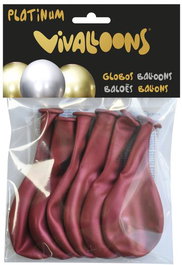 Blanca Globo Biodegradable Rojo Medianoche de Látex 100%, Pack de 6 Unidades en Blister