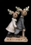 DKD Home Decor Set de 4 Figuras de Resina RENO para Navidad Moderna