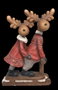 DKD Home Decor Set de 4 Figuras de Resina RENO para Navidad Moderna