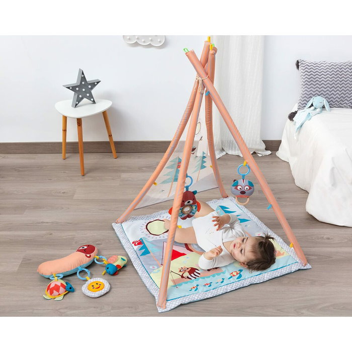 Teepee Mantita de Actividades para Bebés con Almohada y 5 Juguetes