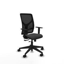 PIQUERAS Y CRESPO Silla de oficina Motilla con mecanismo Sincro/Traslack, Gris oscuro y Negro