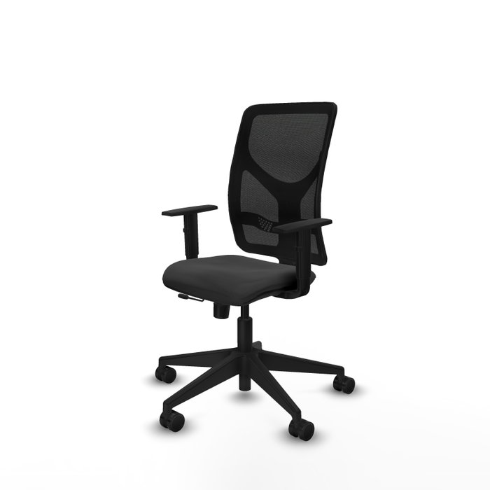 PIQUERAS Y CRESPO Silla de oficina Motilla con mecanismo Sincro/Traslack, Gris oscuro y Negro