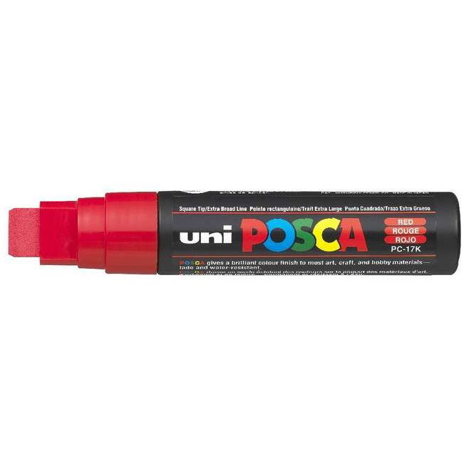 Posca PC-17K Marcador Rojo Punta Biselada 15 mm