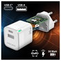 PEDEA 60040106 Cargador Rápido 30W USB-C PD 2 Puertos (USB-C/USB-A) para Móvil - Blanco