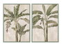 DKD Home Decor Cuadro Abeto Cristal 70x4x100 Palmera Surtido de 2