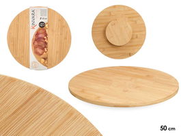 Kinvara Tabla Bambú Giratoria 50x3x50 cm Natural (Set de 6)