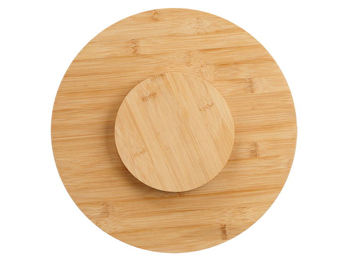 Kinvara Tabla Bambú Giratoria 50x3x50 cm Natural (Set de 6)