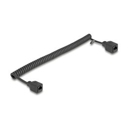 DeLOCK 90669 Cable de red en espiral Cat5e U/UTP RJ-45 hembra a hembra 1 m negro
