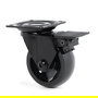 Ruedas Rueda Giratoria Emma III Ø50 Goma Antihilo Con Placa Negro Freno 1226.31