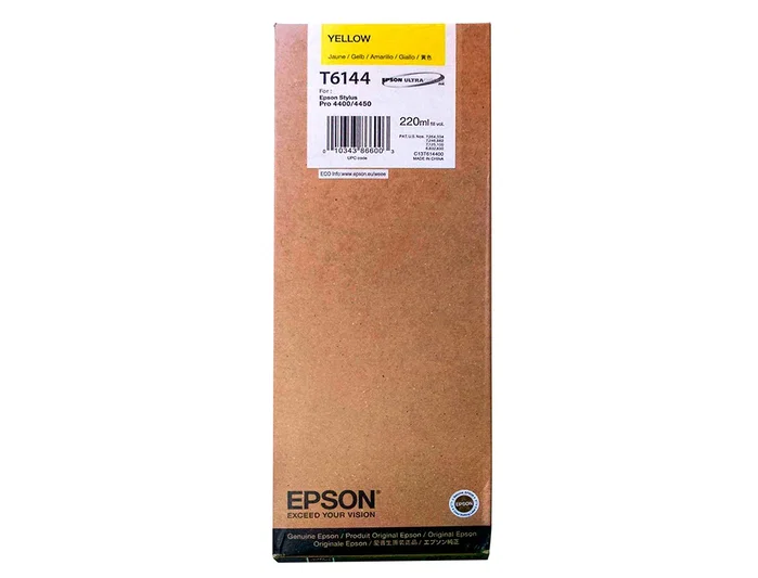 Epson Cartucho T614400 Amarillo 220 ml Alta Capacidad Epson Cartucho T614400 Amarillo 220 ml Alta Capacidad