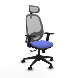 PIQUERAS Y CRESPO Silla de oficina Cilanco con mecanismo Sincro, Azul claro y Gris