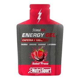 NUTRISPORT Stimulred Energy Gel Fresa 24Uds con Ginseng Taurina Cafeína Complemento Energético