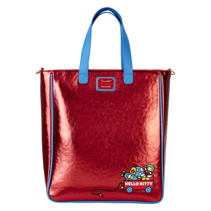 Loungefly Bolso + Monedero 50th Anniversary Hello Kitty Piel Vegana Metalizada Dorados