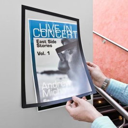 Durable 4873-01 Blister 2 Marcos Autoadhesivos Magnéticos A3 Negro