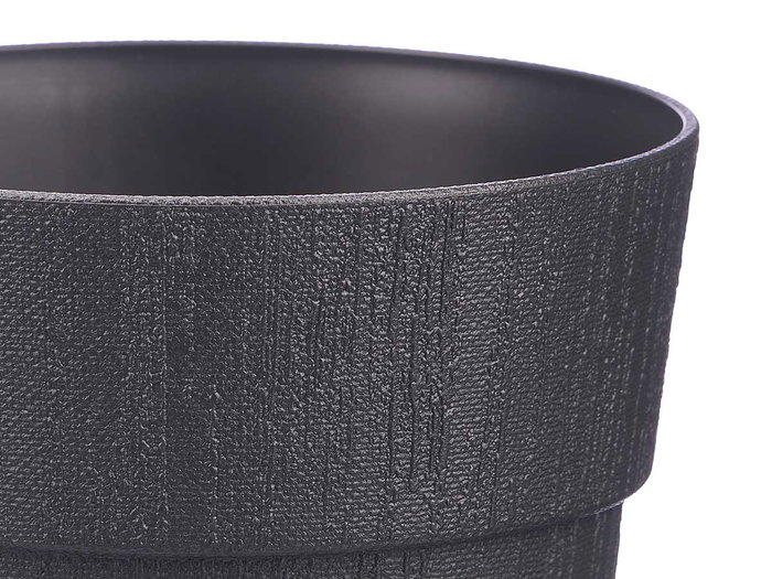 Stefanplast Maceta Plástico 15 cm Ethica Antracita con Reserva de Agua 100% Reciclado (Set de 12)