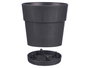 Stefanplast Maceta Plástico 15 cm Ethica Antracita con Reserva de Agua 100% Reciclado (Set de 12)