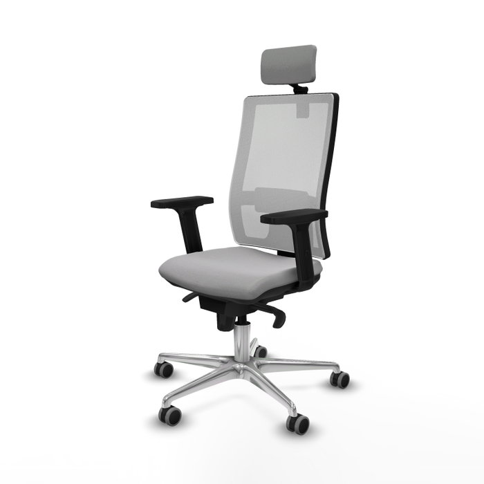 PIQUERAS Y CRESPO Silla de oficina Horna con mecanismo Sincro, Gris claro y Blanco PIQUERAS Y CRESPO Silla de oficina Horna con mecanismo Sincro, Gris claro y Blanco
