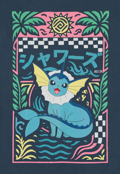 Difuzed Pokémon Camiseta Navy Vaporeon talla L