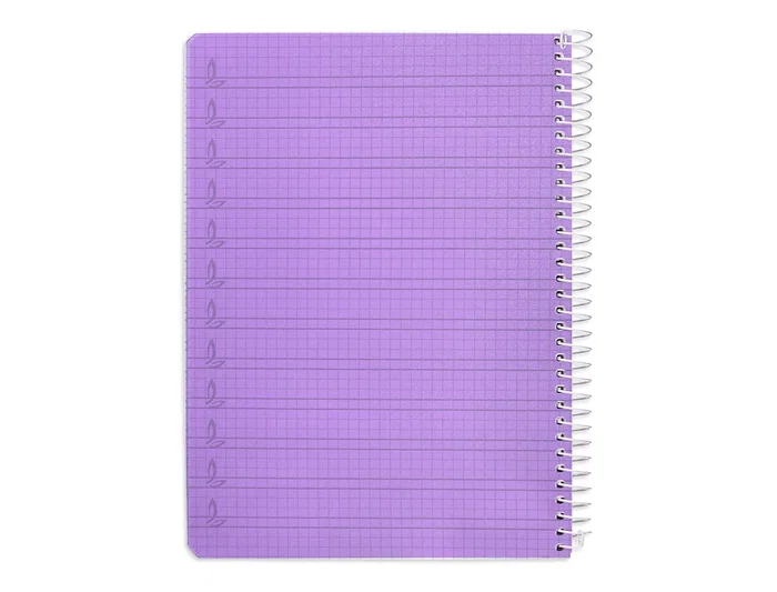 Liderpapel Cuaderno Espiral Pautaguía A5, 80 Hojas, 90gr, Cuadro Pautado 4 mm con Margen, Lila